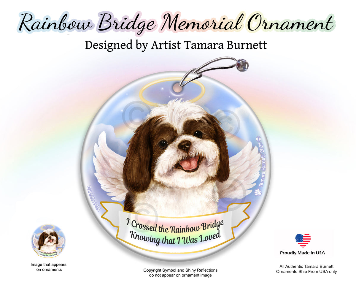 Shih Tzu Chocolate and White Ornament