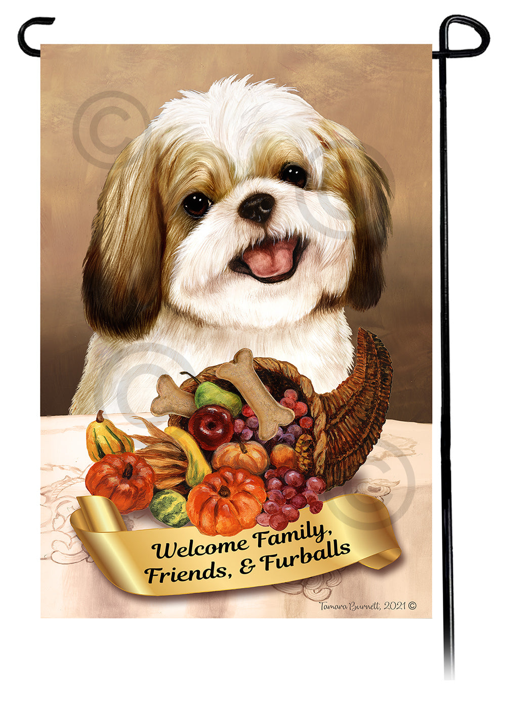 Shih Tzu Thanksgiving - Garden Flag