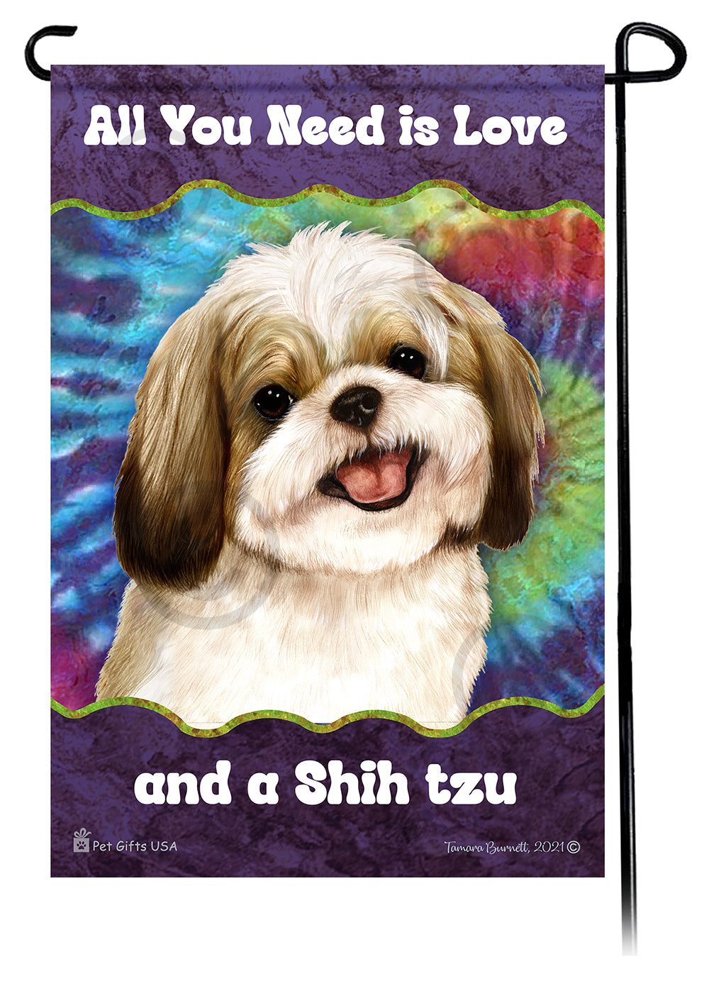 Shih Tzu All You Need Is Love Garden Flag