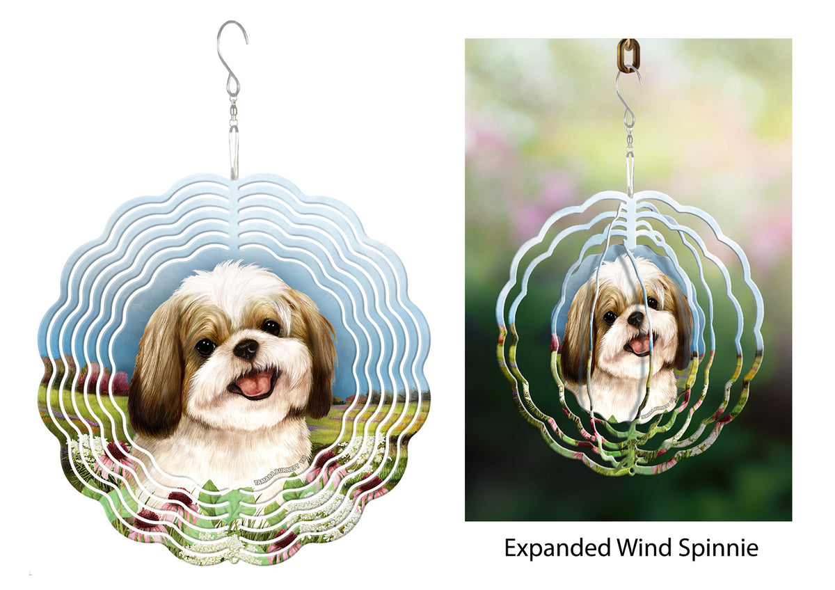 Shih Tzu Gold And White Wind Spinner