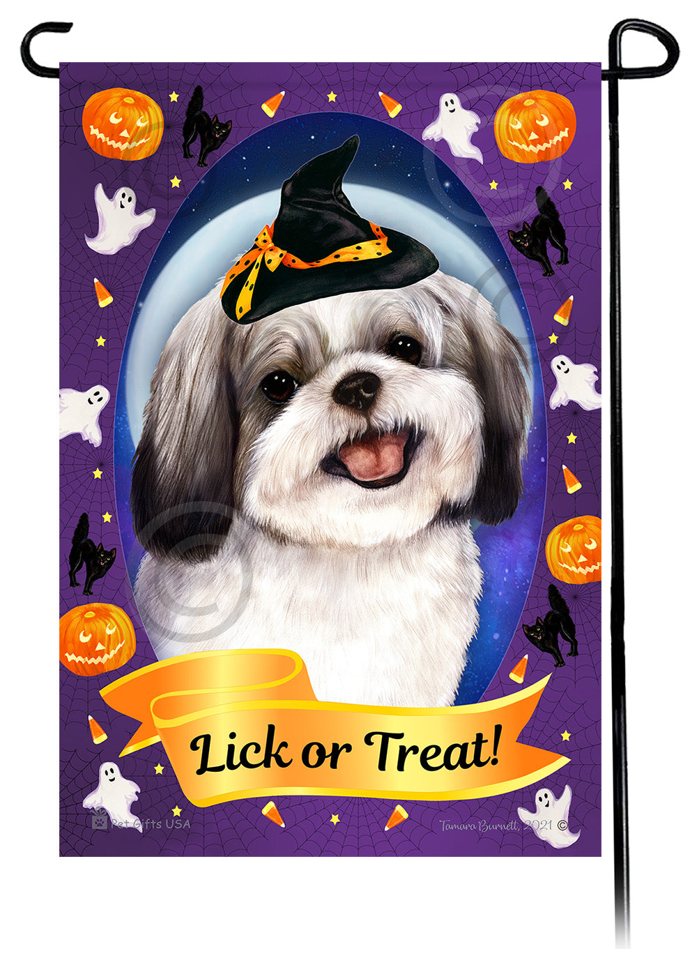 Shih Tzu Halloween Howls - Garden Flag