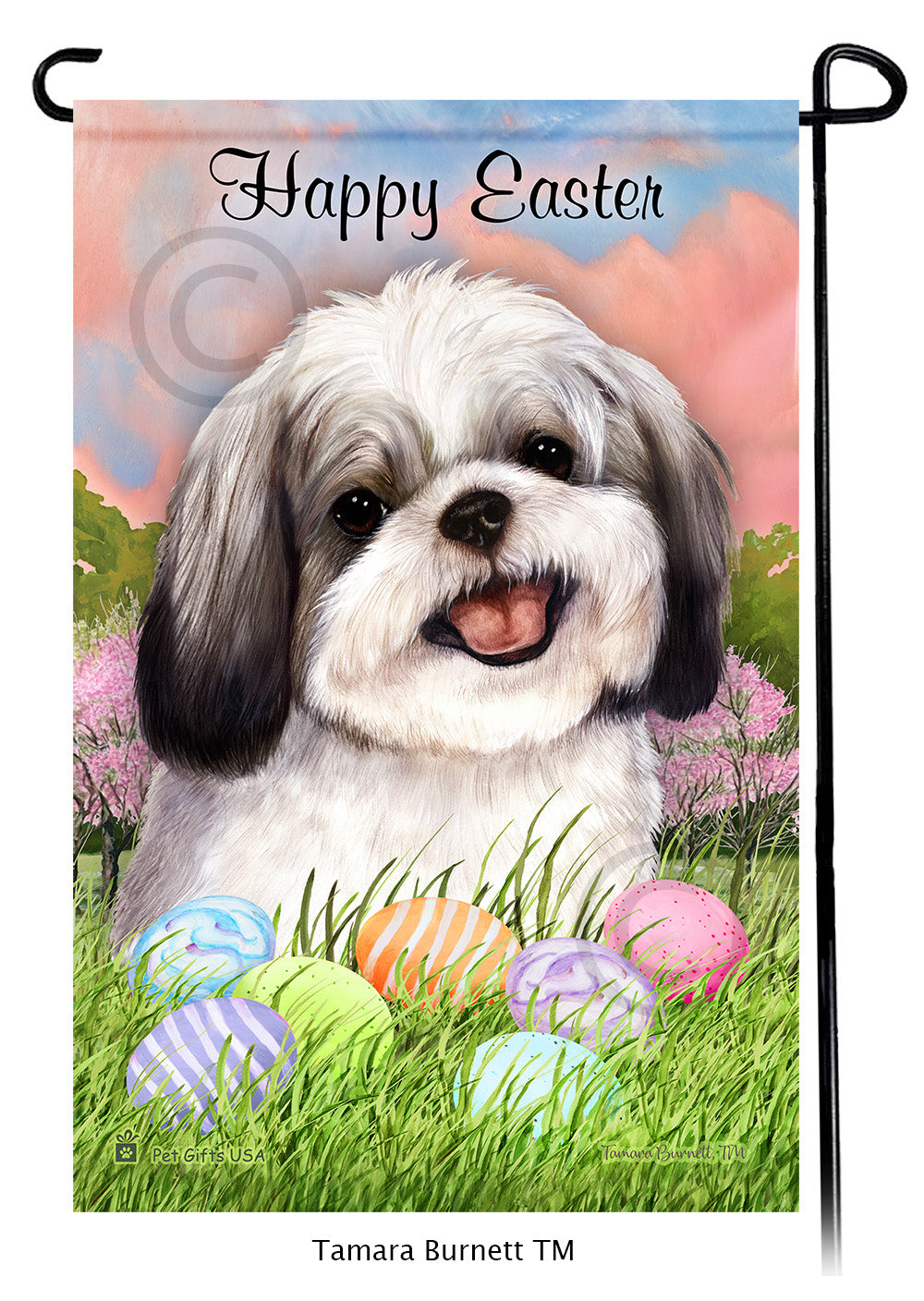 Shih Tzu Happy Easter - Garden Flag
