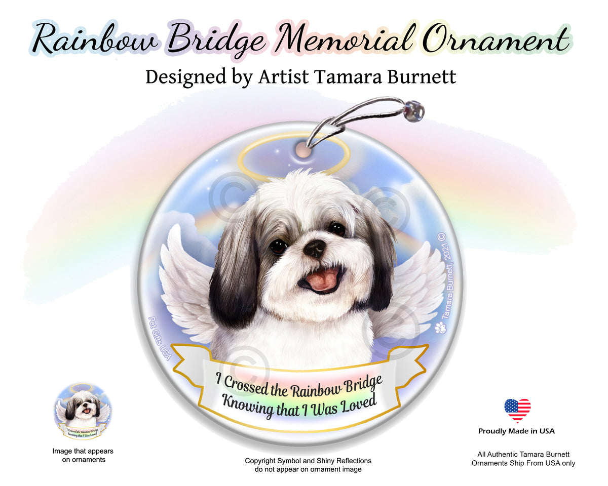 Shih Tzu Silver/White Ornament