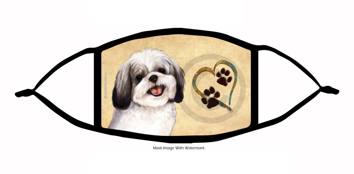 Shih Tzu (Silver and White) Face Mask