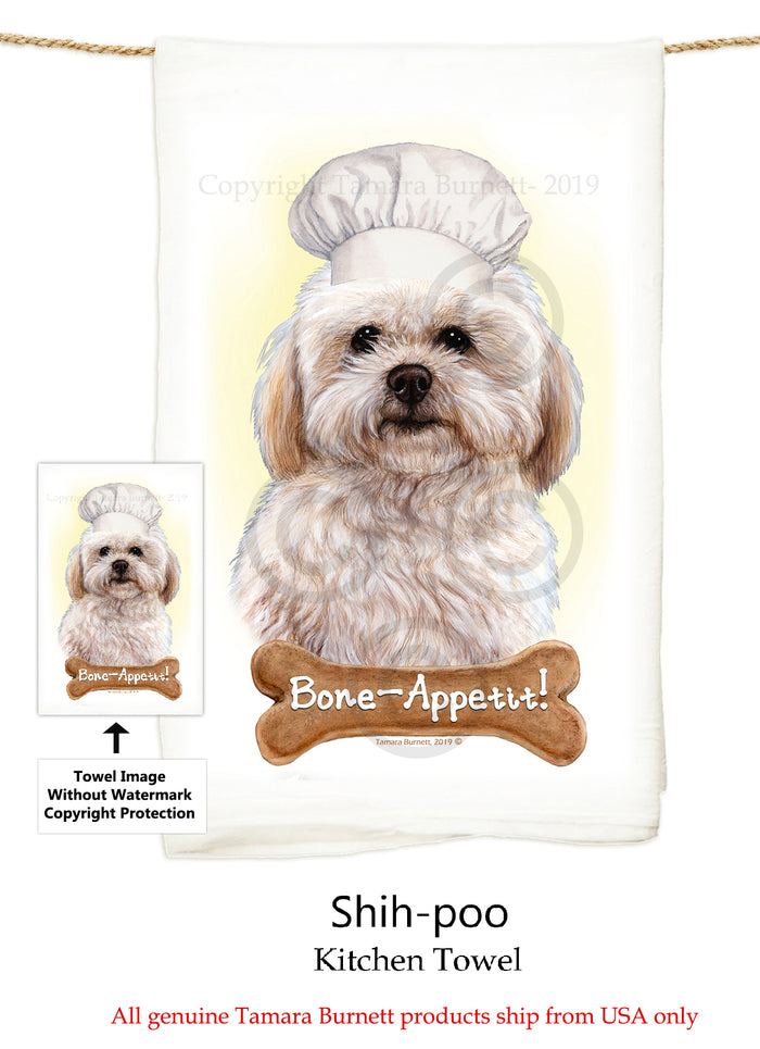 Shih Poo Flour Sack Towel