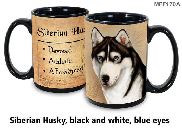 Siberian Husky (Black & White) - My Faithful Friends Mug 15 oz