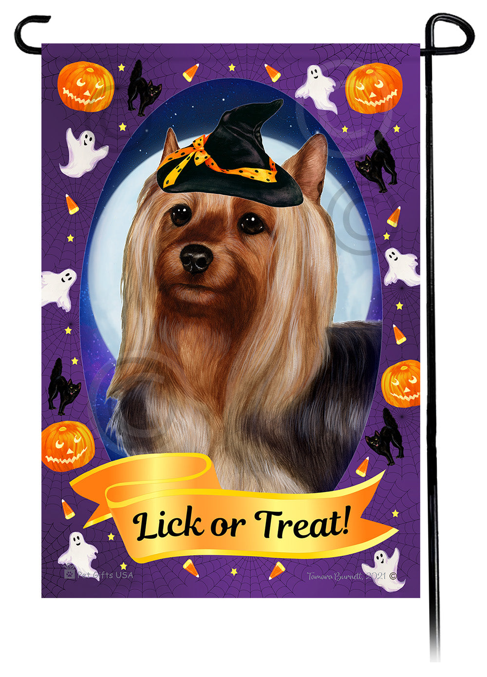 Silky Terrier Halloween Howls Garden Flags