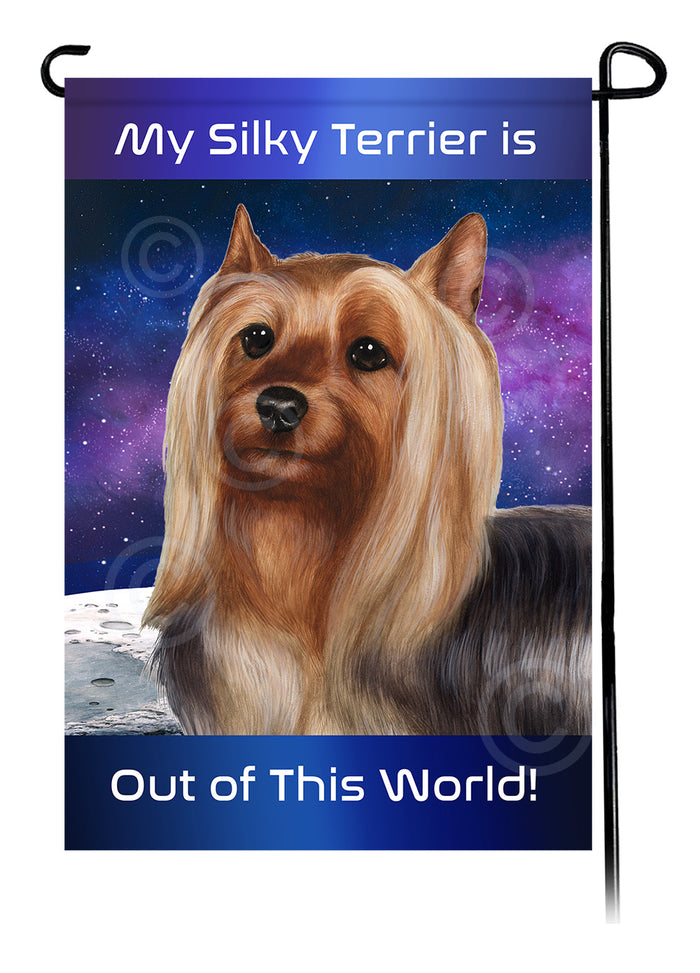 Silky Terrier Out Of This World Garden Flags