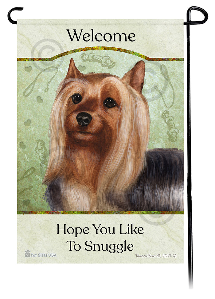 Silky Terrier Hope You Like To Snuggle Garden Flags