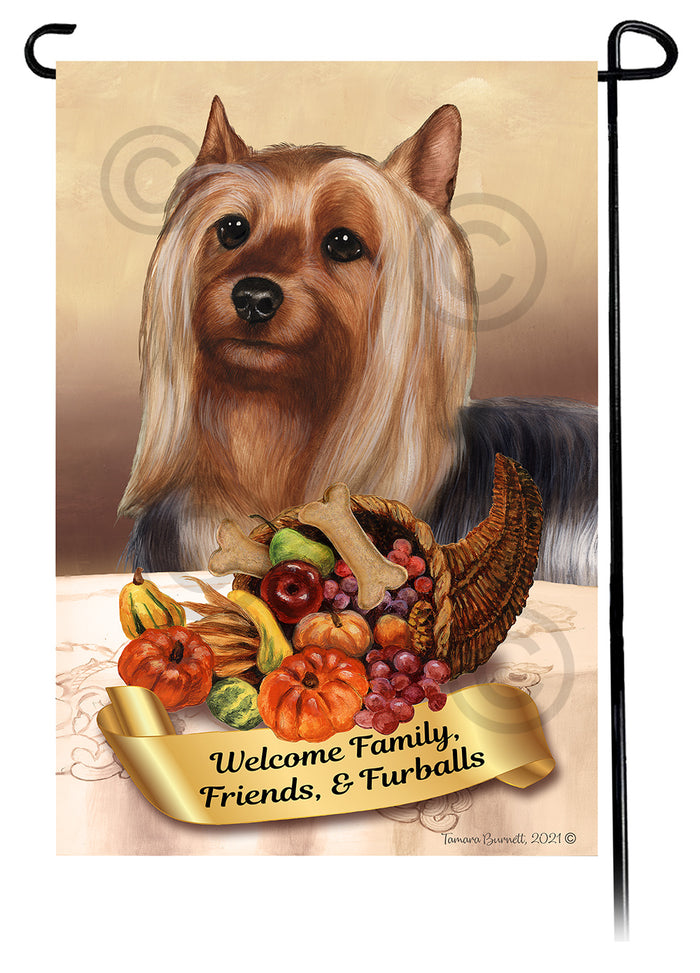 Silky Terrier Thanksgiving Garden Flags