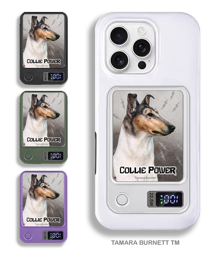 Smooth Collie Blue Merle Phone Bank Wireless Charger