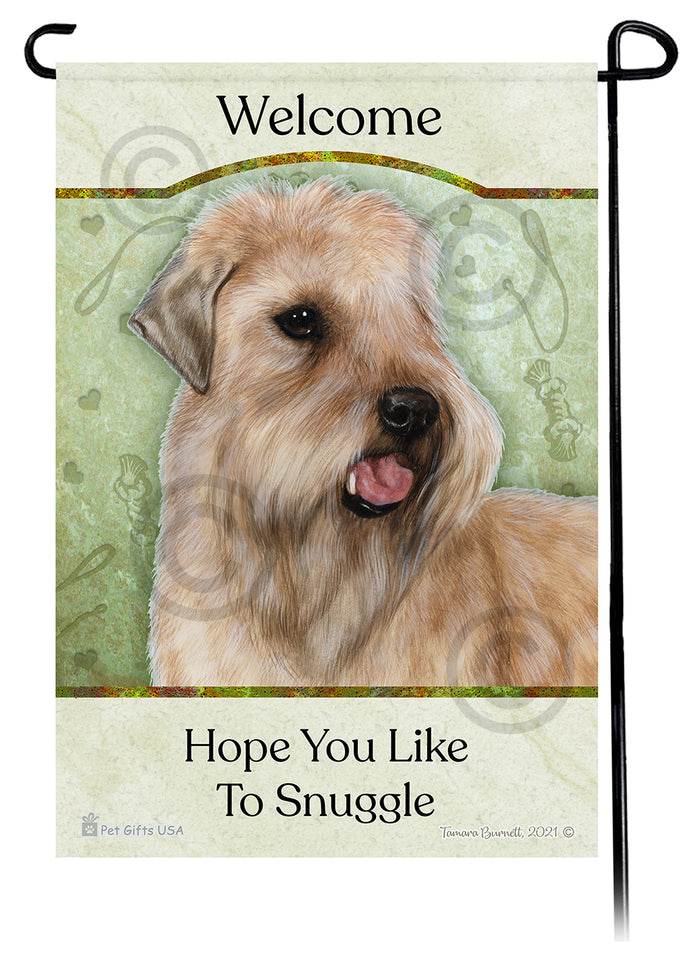 Soft Coated Wheaten Hope You Like To Snuggle Garden Flags