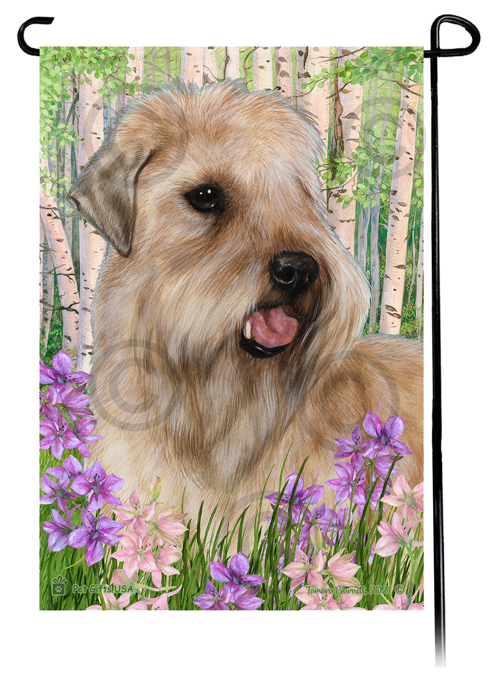 Soft Coated Wheaten Spring Flowers Garden Flags