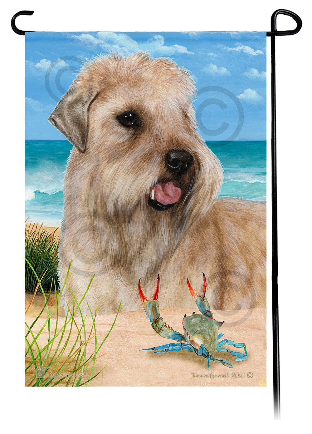 Soft Coated Wheaten Summer Flowers Garden Flag