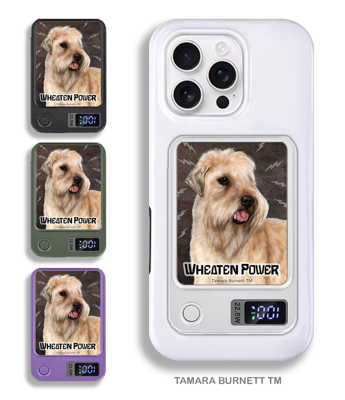 Soft Coated Wheaten Show Cut Phone Bank Wireless Charger