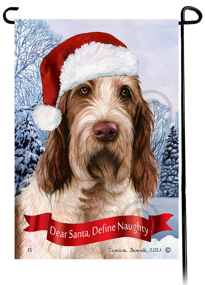 Spinone Italiano Dear Santa Define Naughty Garden Flags