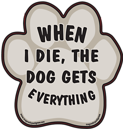 Paw Shaped Stuck On Pedigree Sticker
