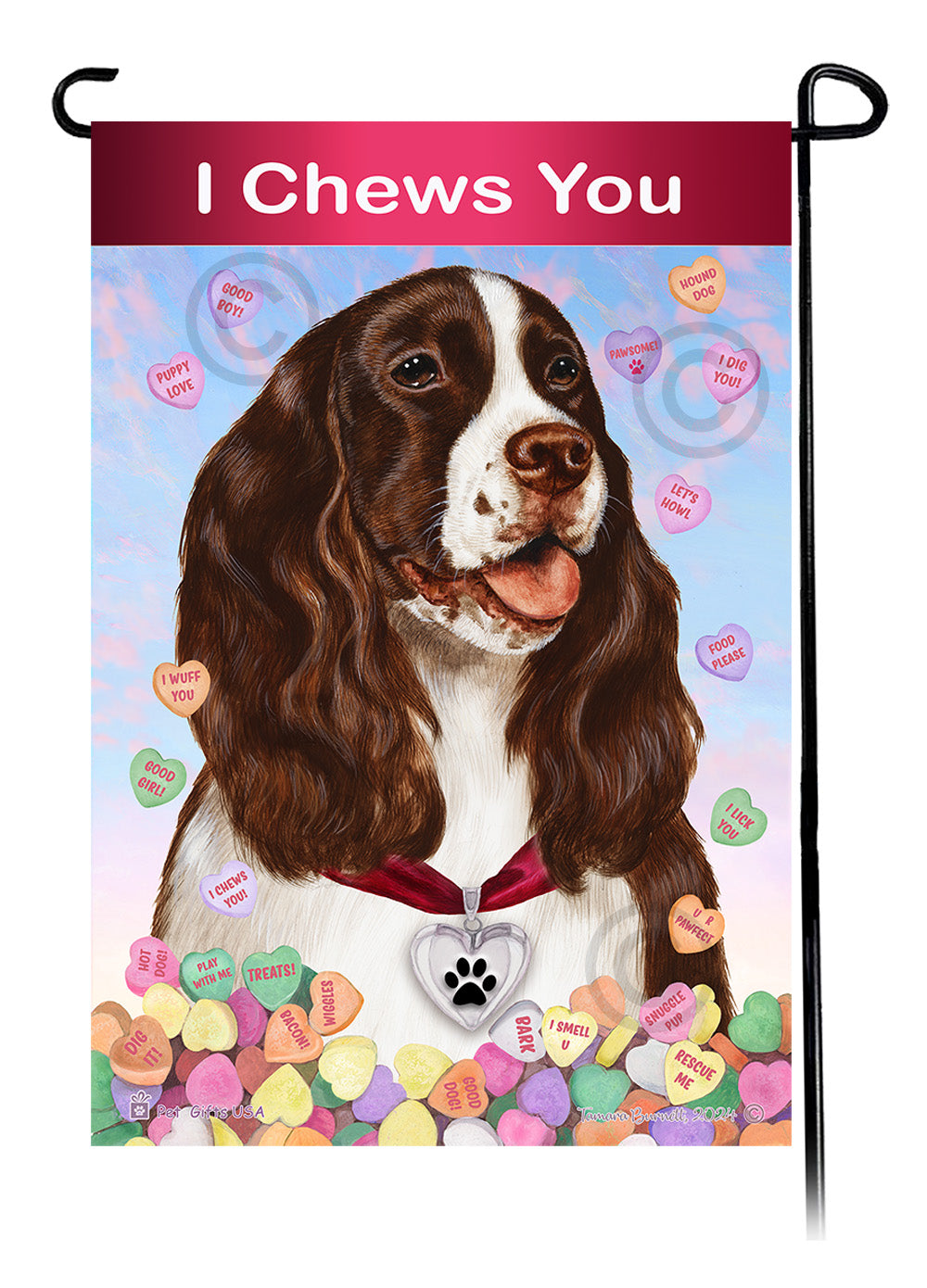 English Springer Spaniel Valentine Sweetheart - Garden Flag