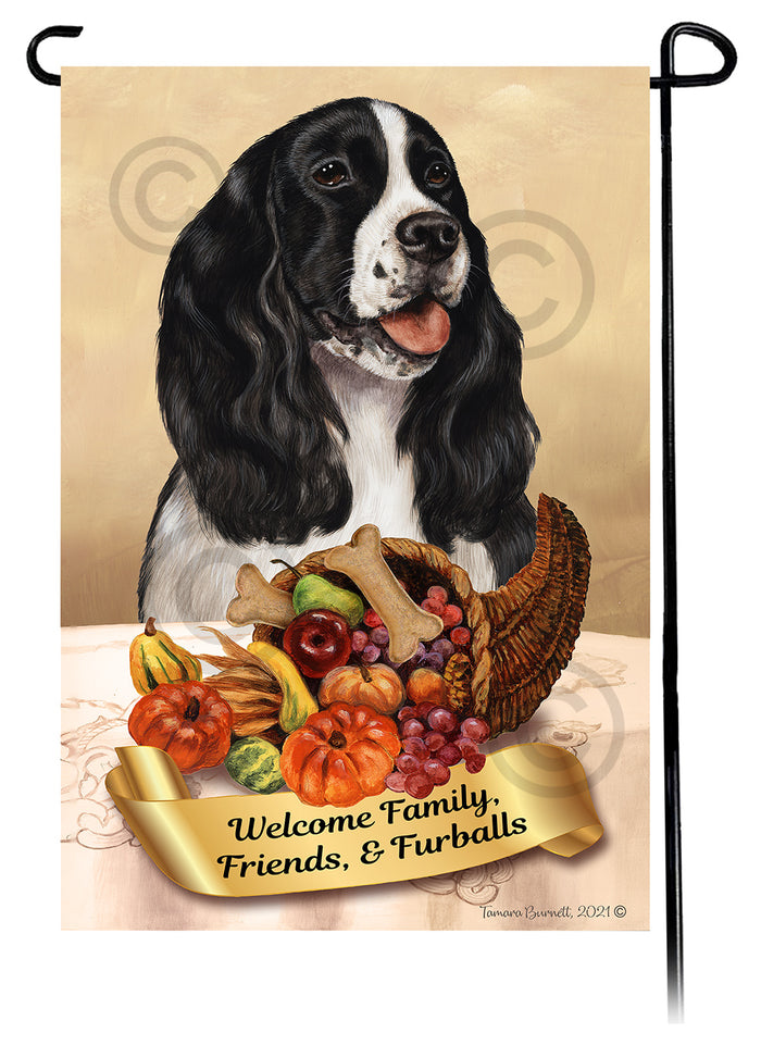 Springer Spaniel Thanksgiving Garden Flags