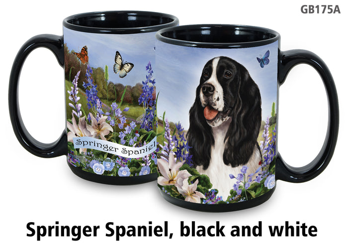 Springer Spaniel Black & White - Garden Party Fun Mug 15 oz