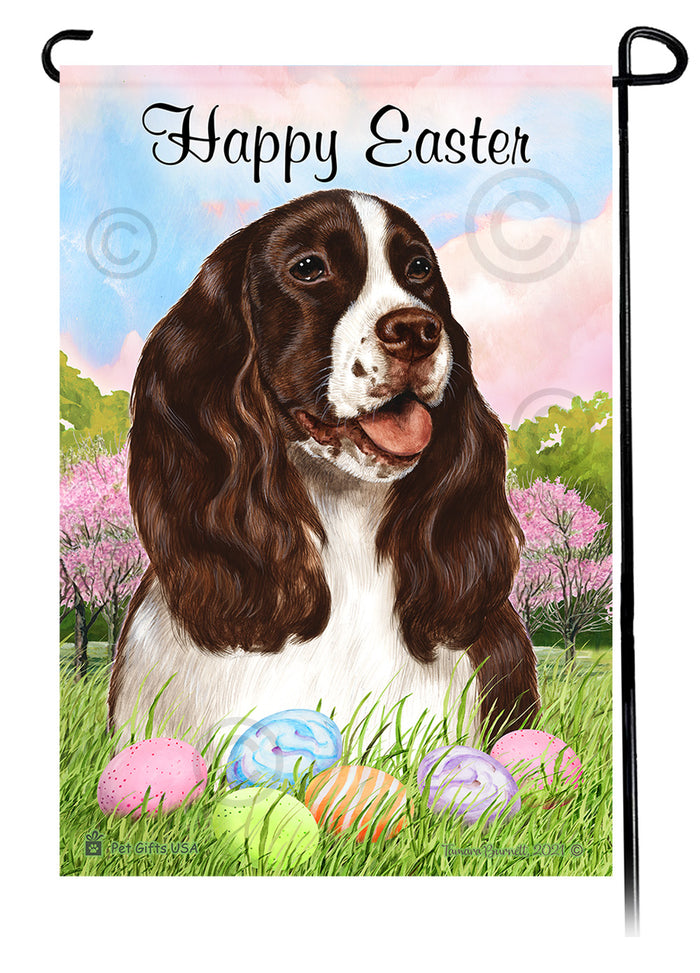 Springer Spaniel Happy Easter Garden Flags