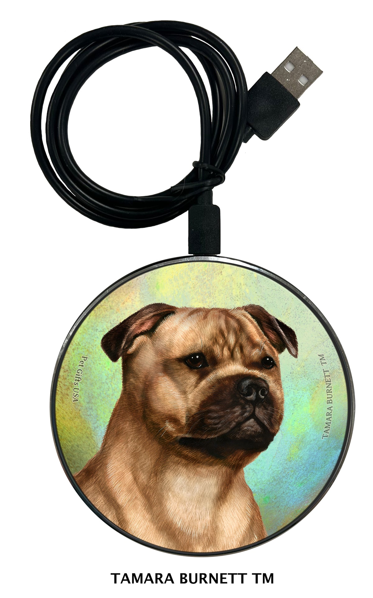 Staffordshire Terrier Fawn Zoomies Wireless Charger