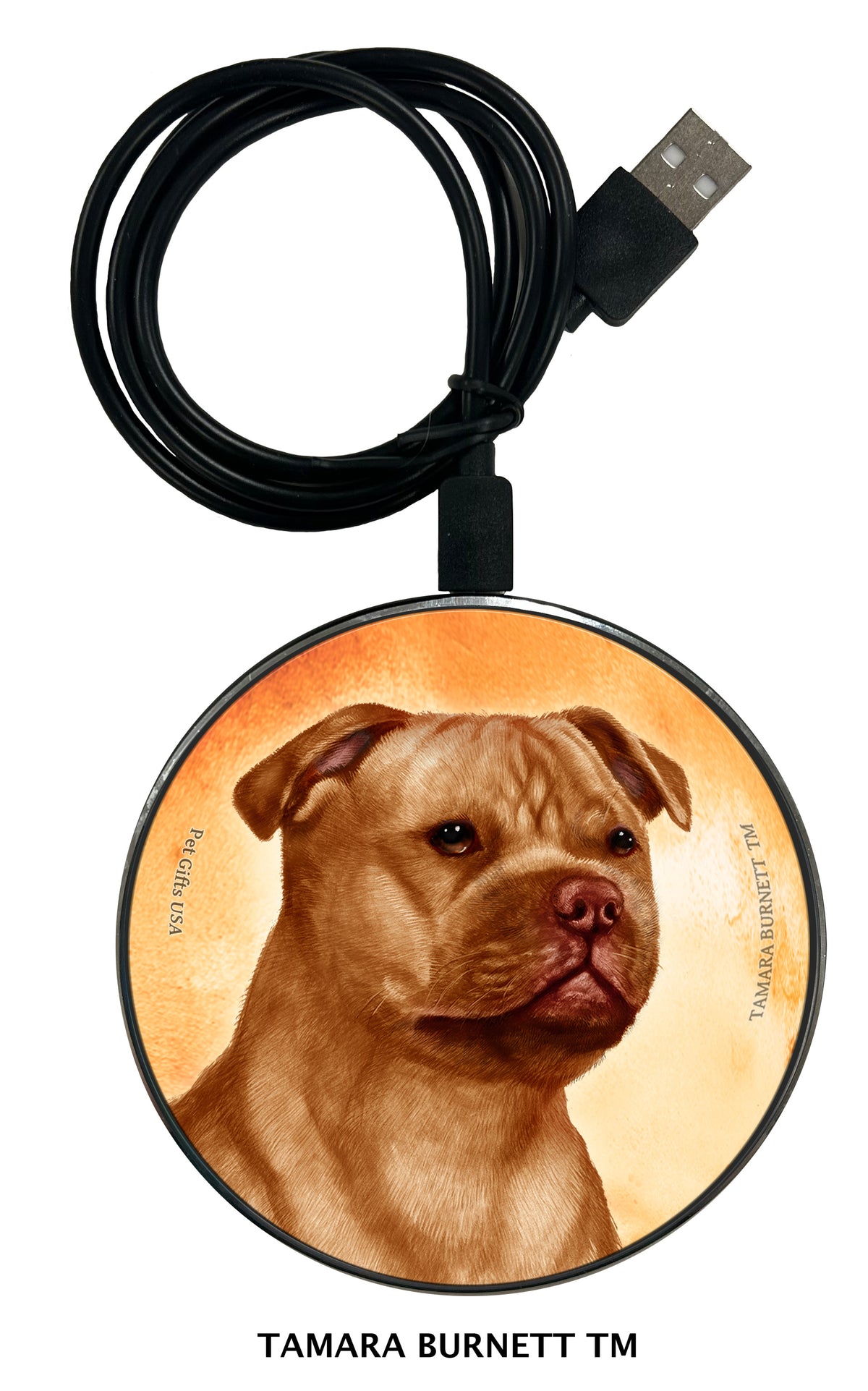 Staffordshire Terrier Orange Zoomies Wireless Charger