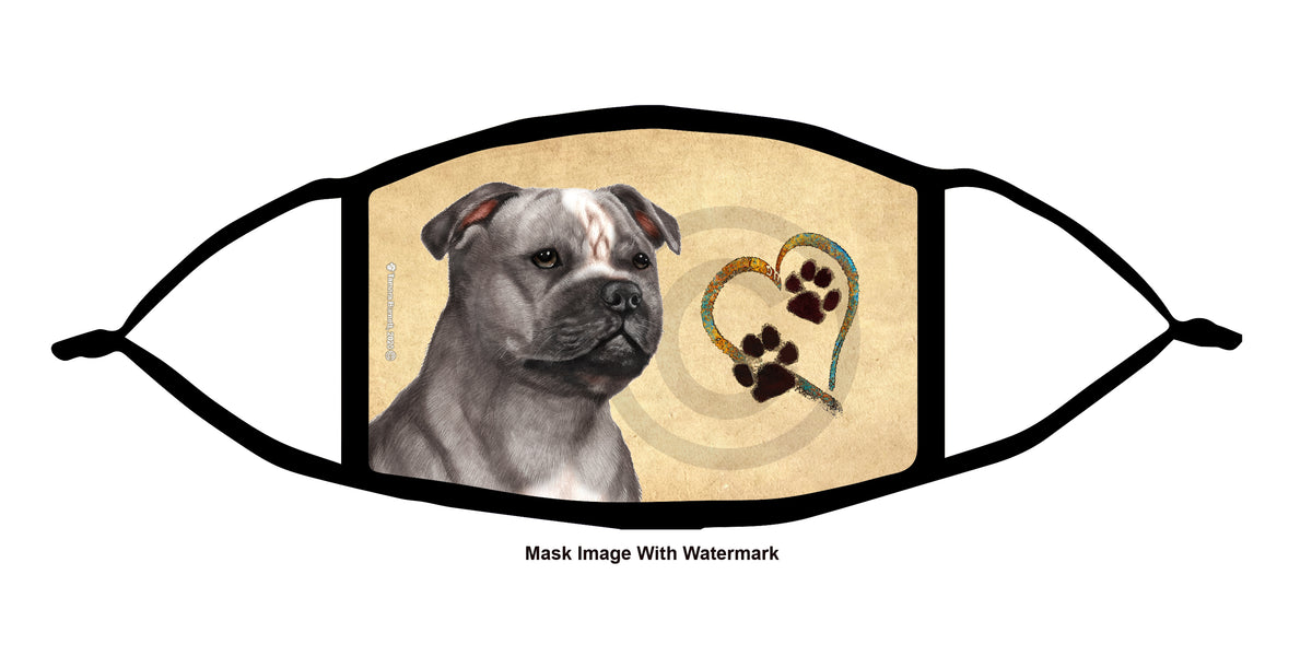 Staffordshire Bull Terrier (Blue and White) Face Mask