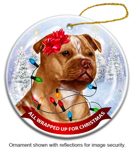 Staffordshire Bull Terrier Orange Ornament