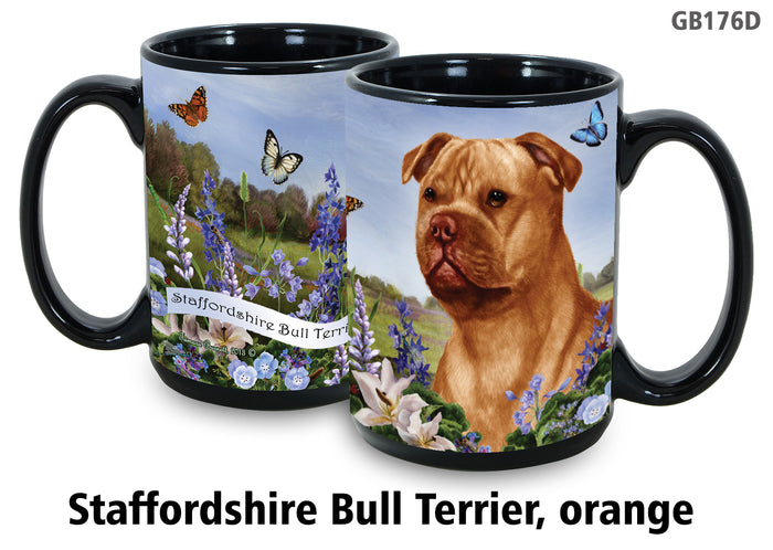 Staffordshire Bull Terrier Orange - Garden Party Fun Mug 15 oz