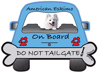 American Eskimo Do Not Tailgate Magnets