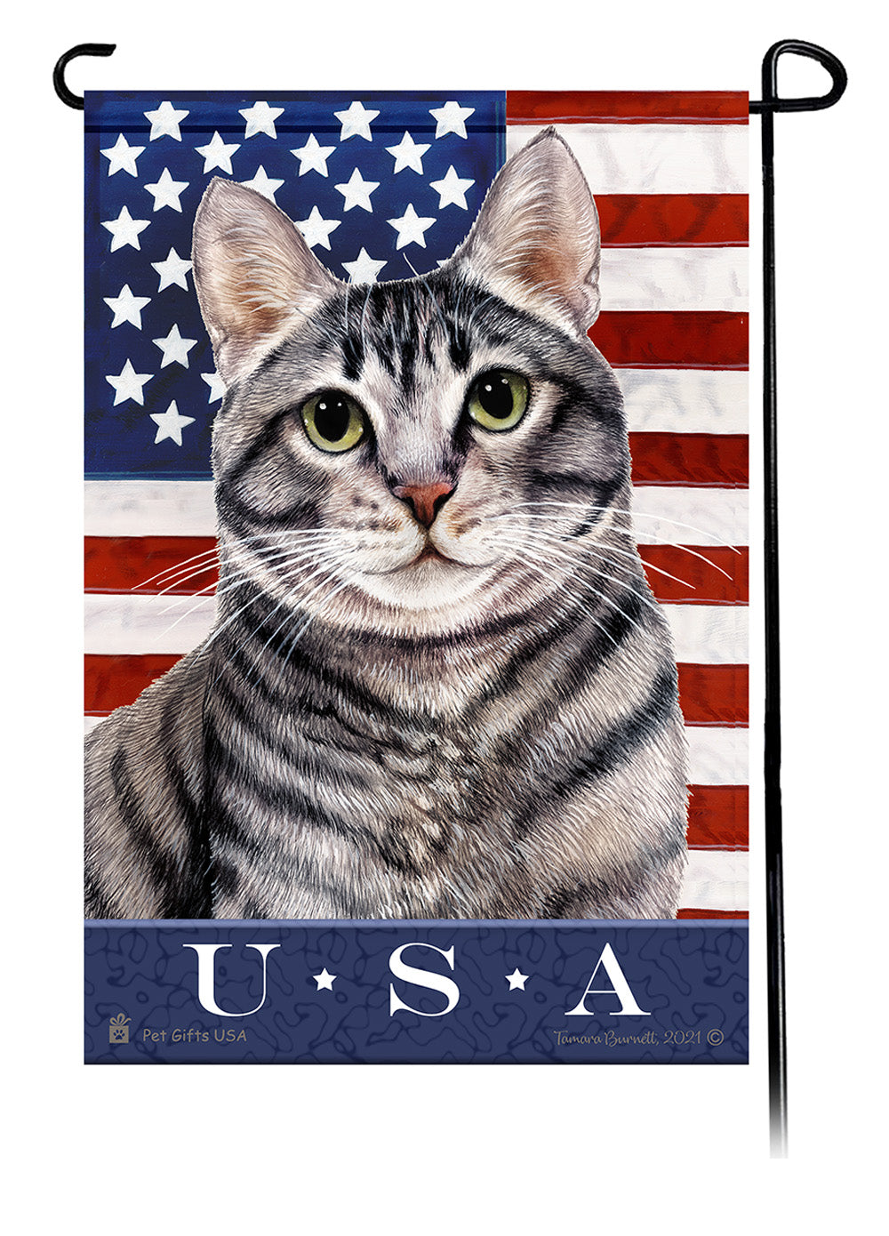 Tabby Cat True Blue - Garden Flag