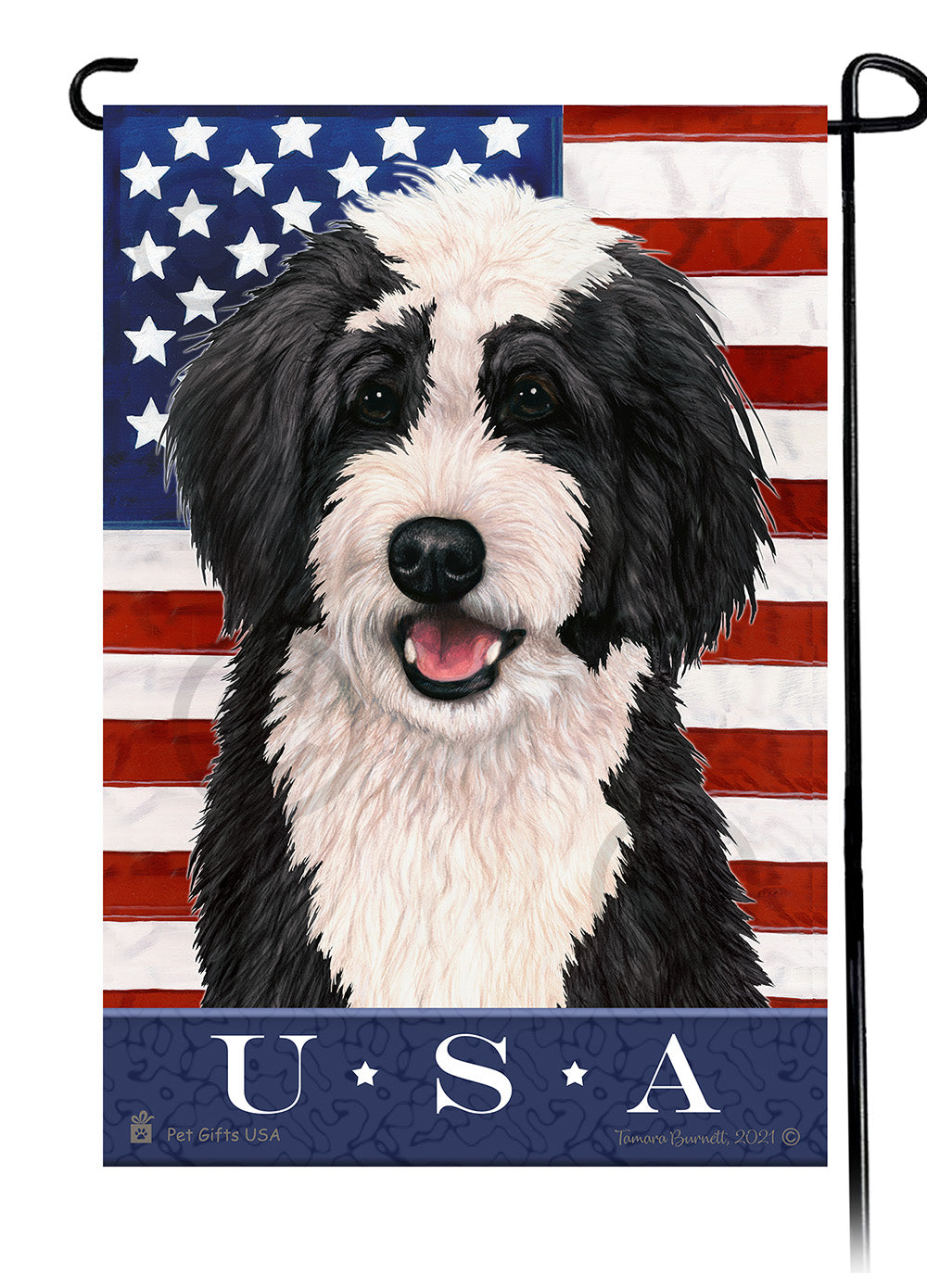 Bernedoodle True Blue - Garden Flag