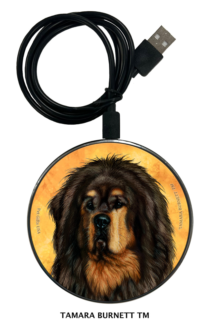 Tibetan Mastiff Black and Tan Zoomies Wireless Charger