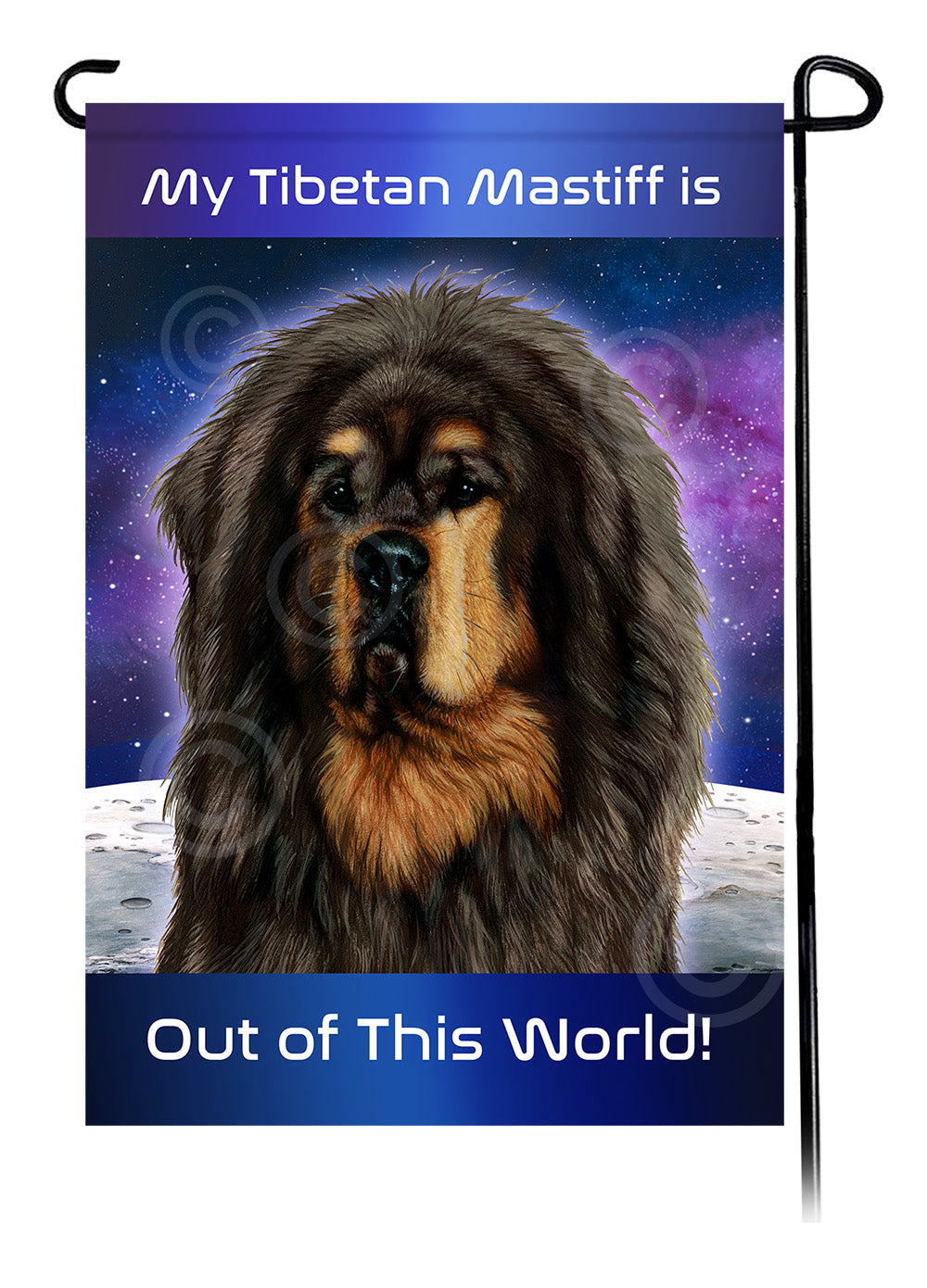 Tibetan Mastiff Out Of This World Garden Flags