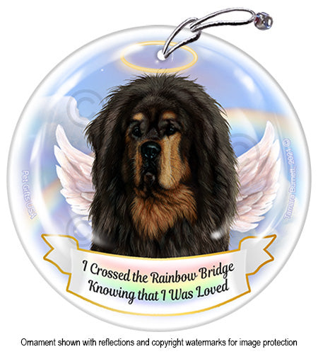 Tibetan Black and Tan Rainbow Bridge Memorial Ornament