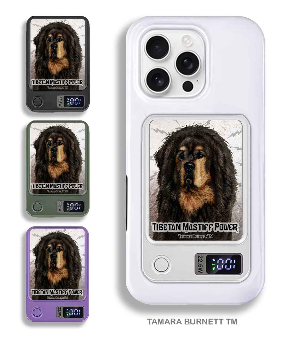 Tibetan Mastiff Black and Tan Phone Bank Wireless Charger