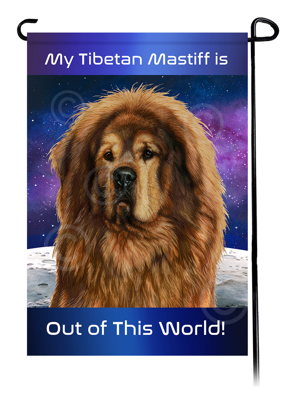 Tibetan Mastiff Out Of This World - Garden Flag