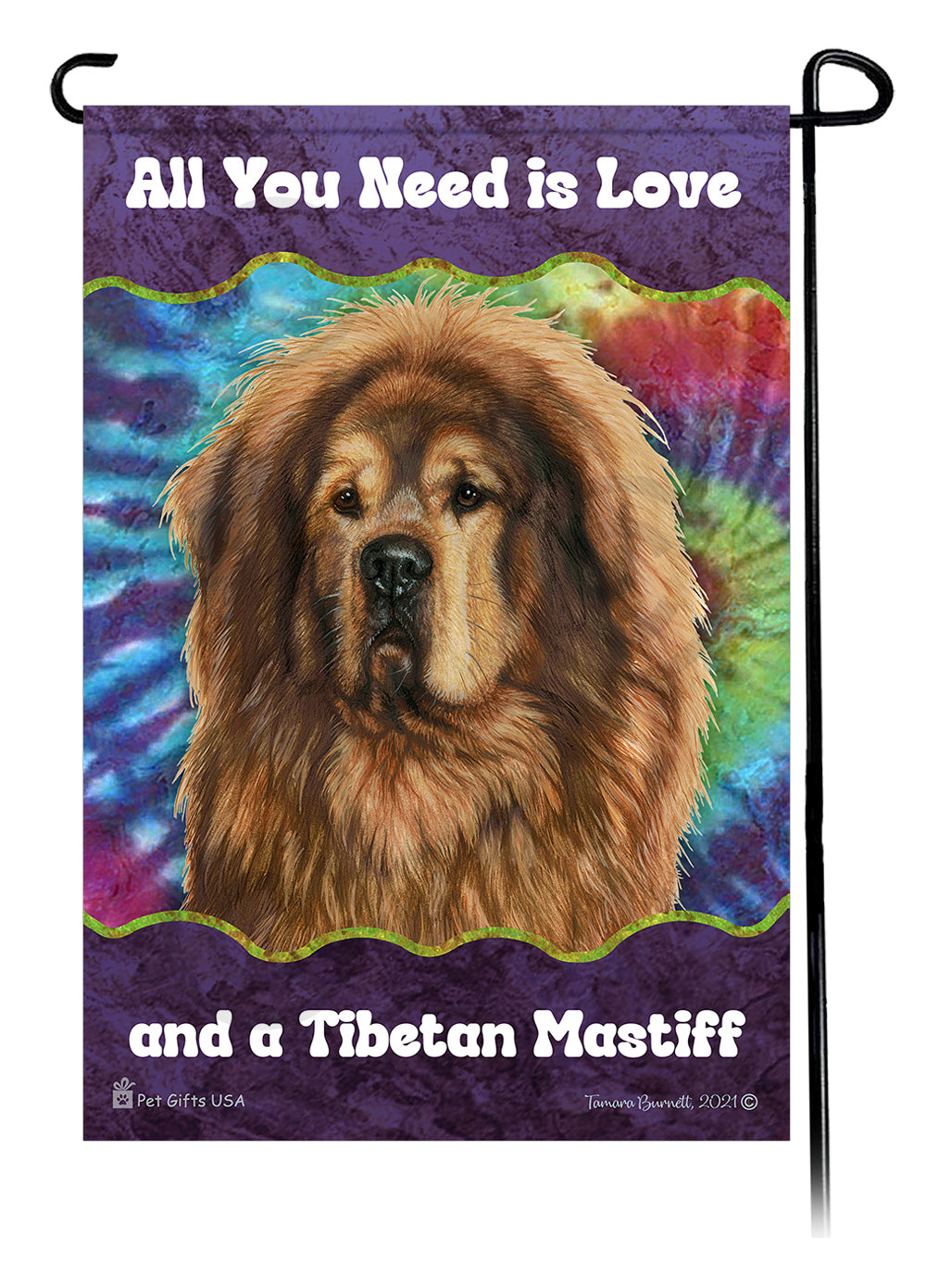 Tibetan Mastiff All You Need Is Love Garden Flag
