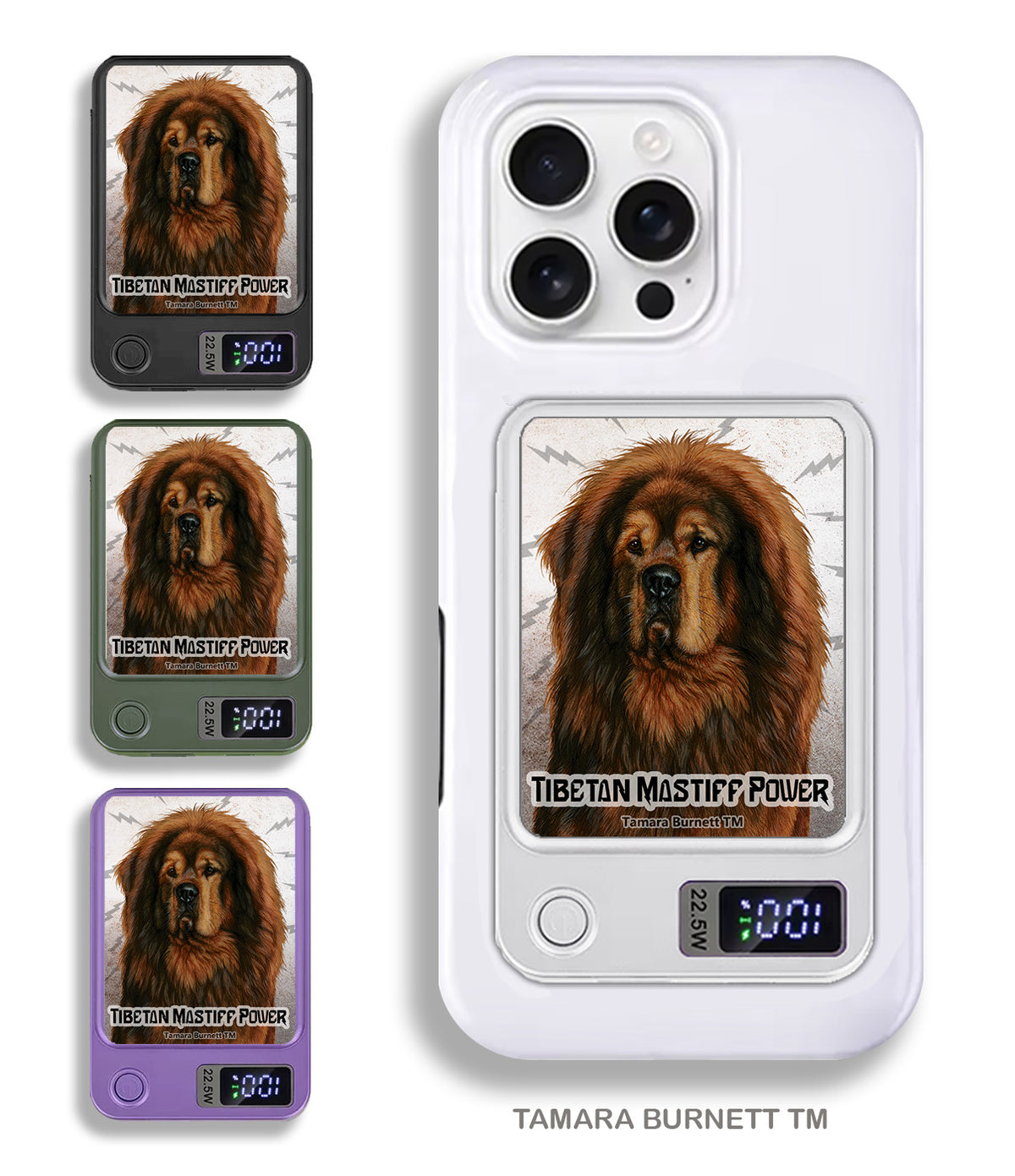 Tibetan Mastiff Dark Brown Phone Bank Wireless Charger