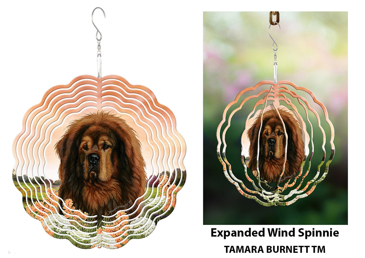 Tibetan Mastiff Dark Brown Wind Spinner