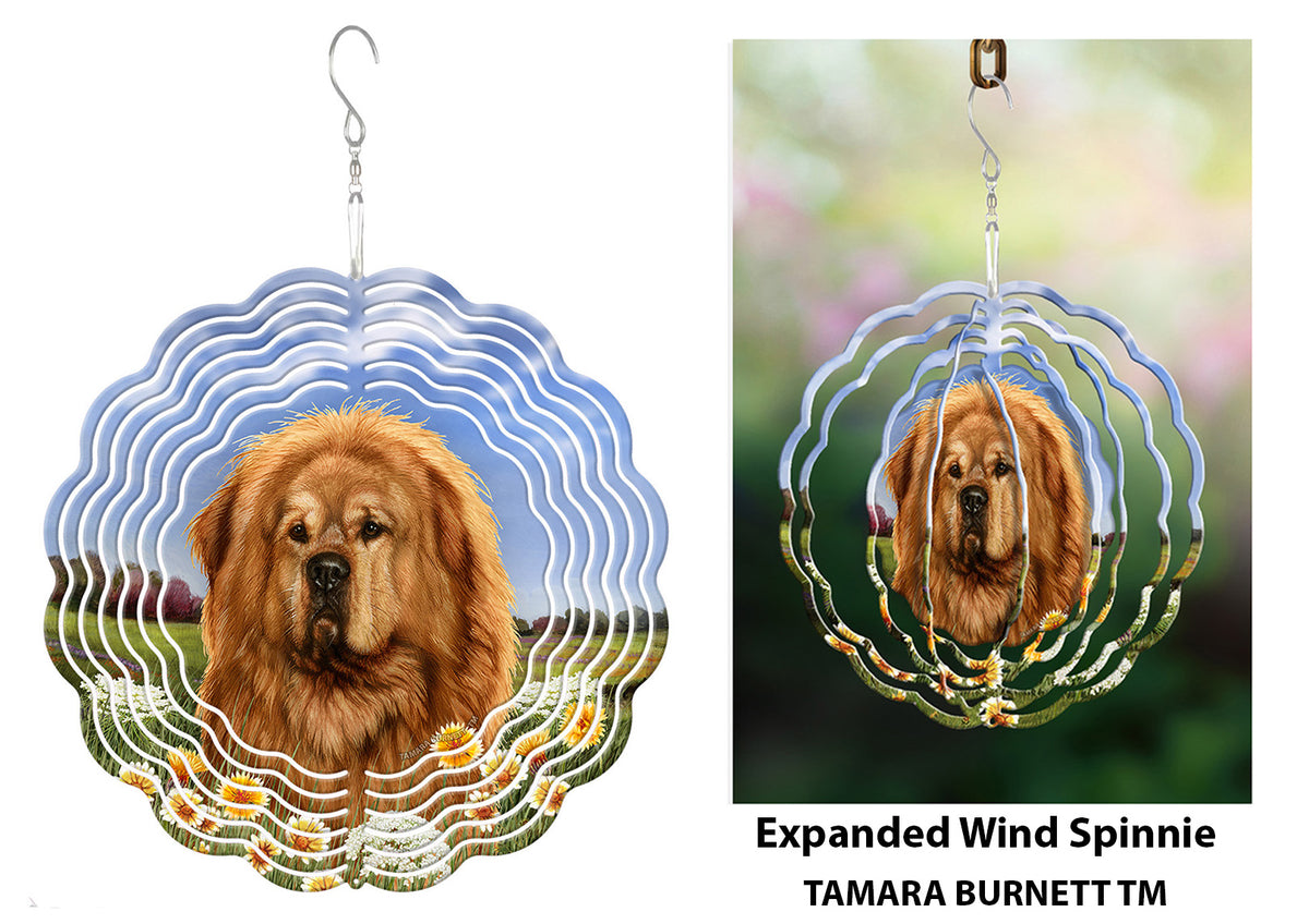 Tibetan Mastiff Gold Wind Spinner