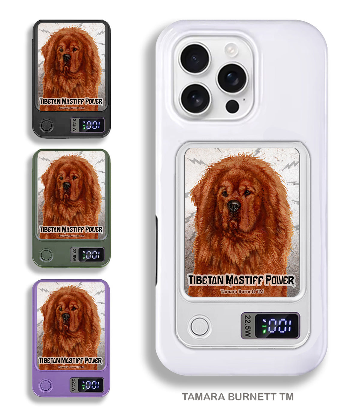 Tibetan Mastiff Red Phone Bank Wireless Charger