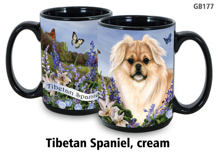 Tibetan Spaniel Cream - Garden Party Fun Mug 15 oz