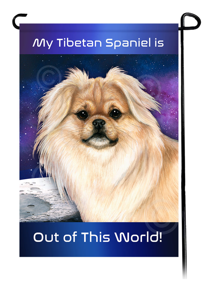 Tibetan Spaniel Out Of This World Garden Flags