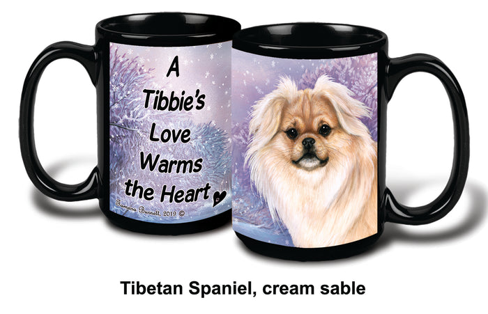Tibetan Spaniel Cream Winter Mug 15 oz
