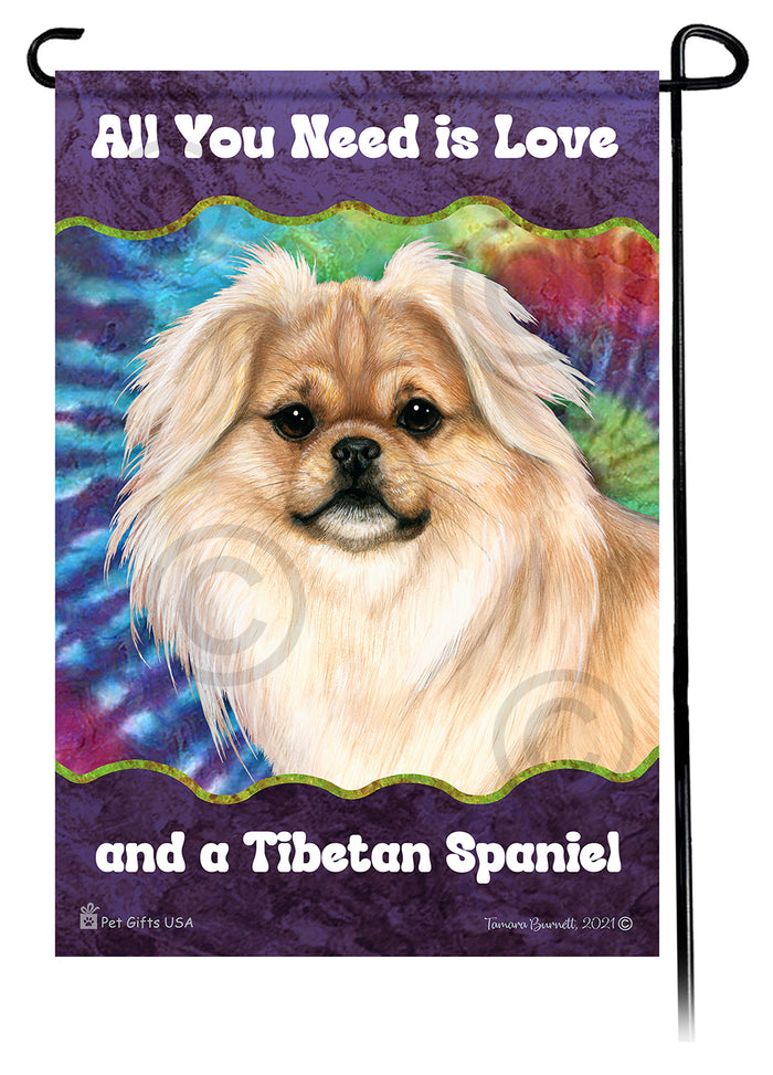 Tibetan Spaniel All You Need Is Love Garden Flags