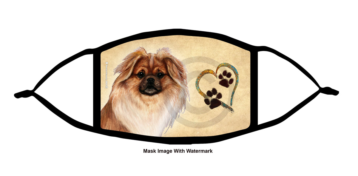Tibetan Spaniel (Fawn Sable) Face Mask