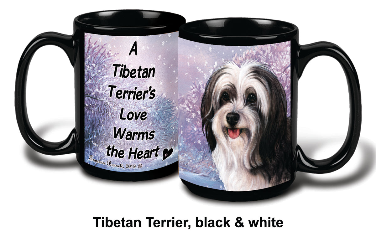 Tibetan Terrier Black/White Winter Mug 15 oz