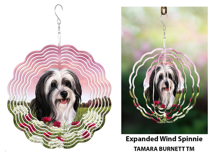 Tibetan Terrier Black and White Wind Spinner
